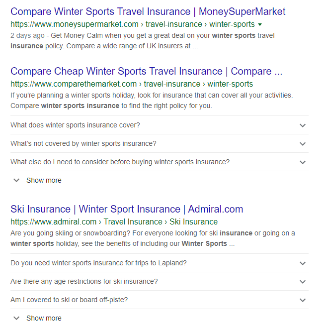 winter sport insurance Google search