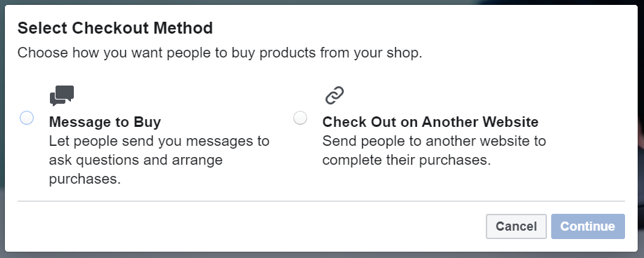 Facebook Checkout Method