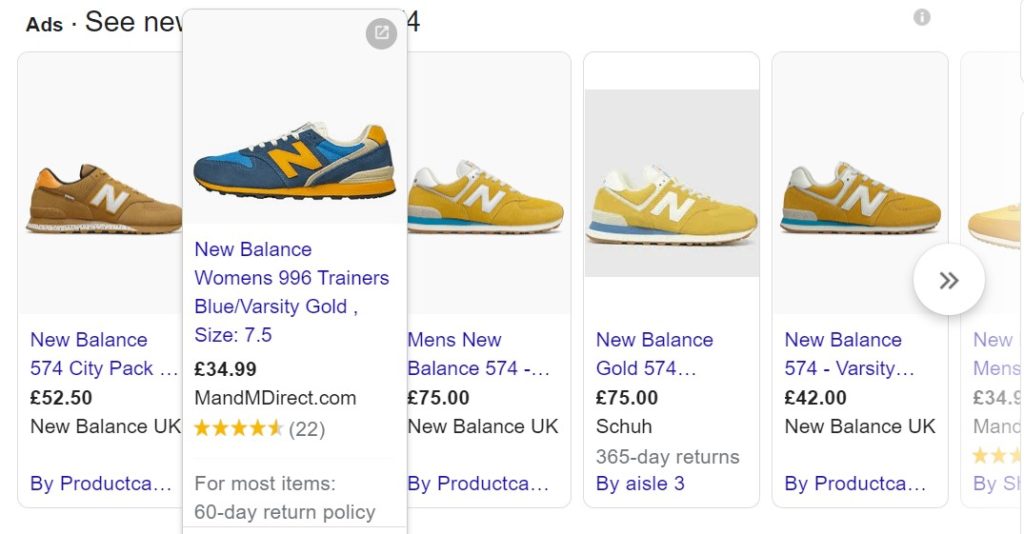 Google Shopping Example